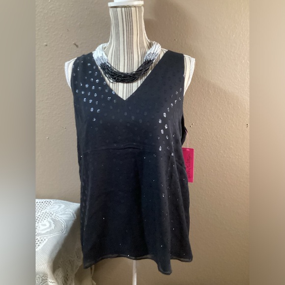 LILLY PULITZER FLORIN-SILK BLACK TOP. - Picture 6 of 15